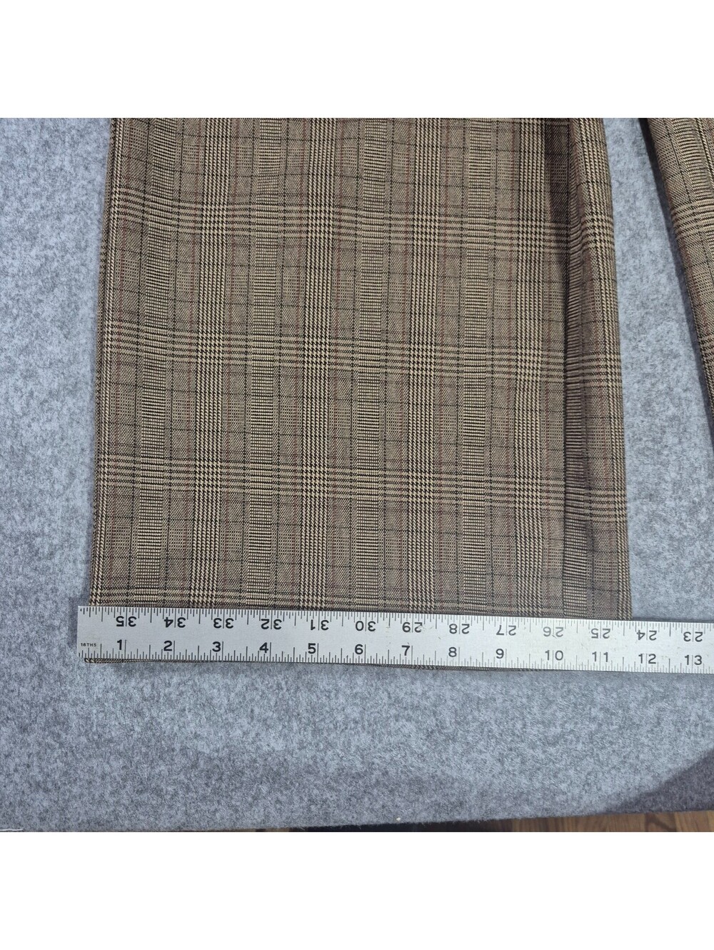 Jules & Leopold Brown Plaid Wide Leg Trousers Sz XL Business Casual Stretchy - Picture 9 of 13